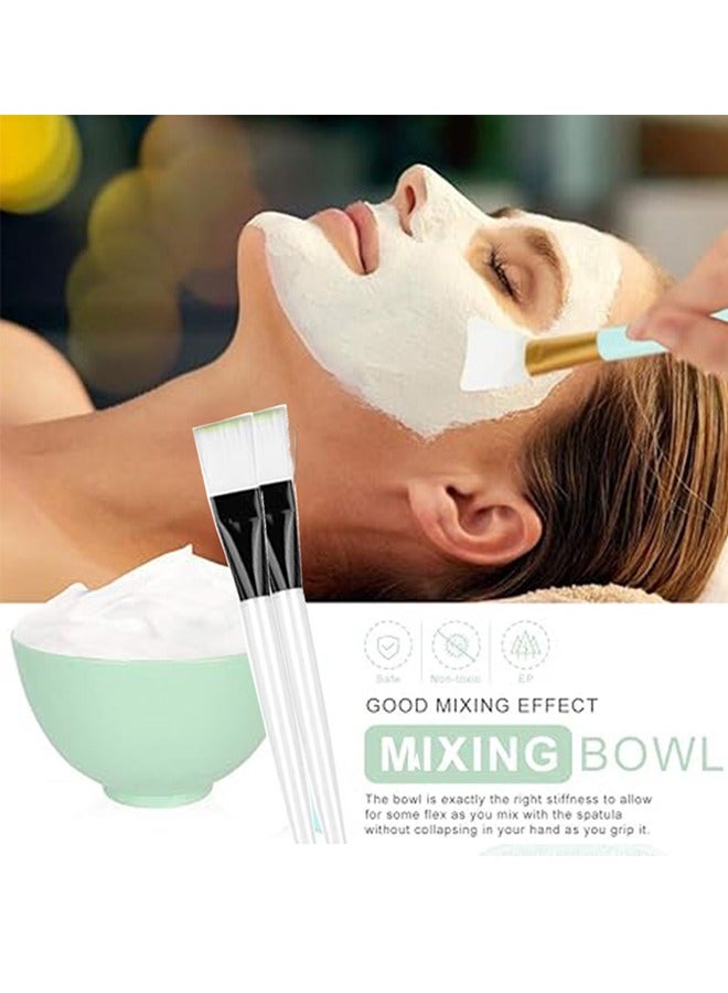 Generic Face Mask Mixing Bowl Set 9 Pcs DIY Facemask Mixing Tool Kit with Facial Mask Bowl Stick Spatula Silicone Brush Spray Bottle Puff Soaking Bottle Gauges  - Image 2
