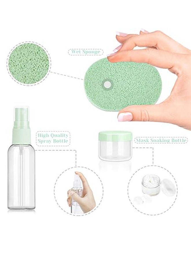 Generic Face Mask Mixing Bowl Set 9 Pcs DIY Facemask Mixing Tool Kit with Facial Mask Bowl Stick Spatula Silicone Brush Spray Bottle Puff Soaking Bottle Gauges  - Image 5