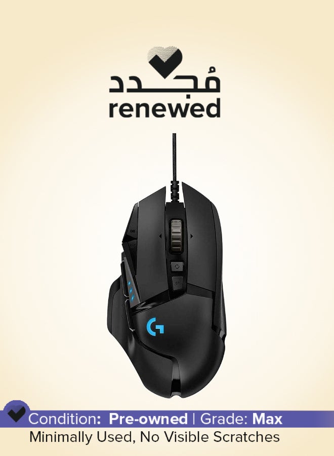 Logitech Renewed - G502 Hero High Performance Wired Gaming Mouse, Hero 25K Sensor, 25,600 DPI, RGB, Adjustable Weights, 11 Programmable Buttons, On-Board Memory, PC And Mac - Image 1