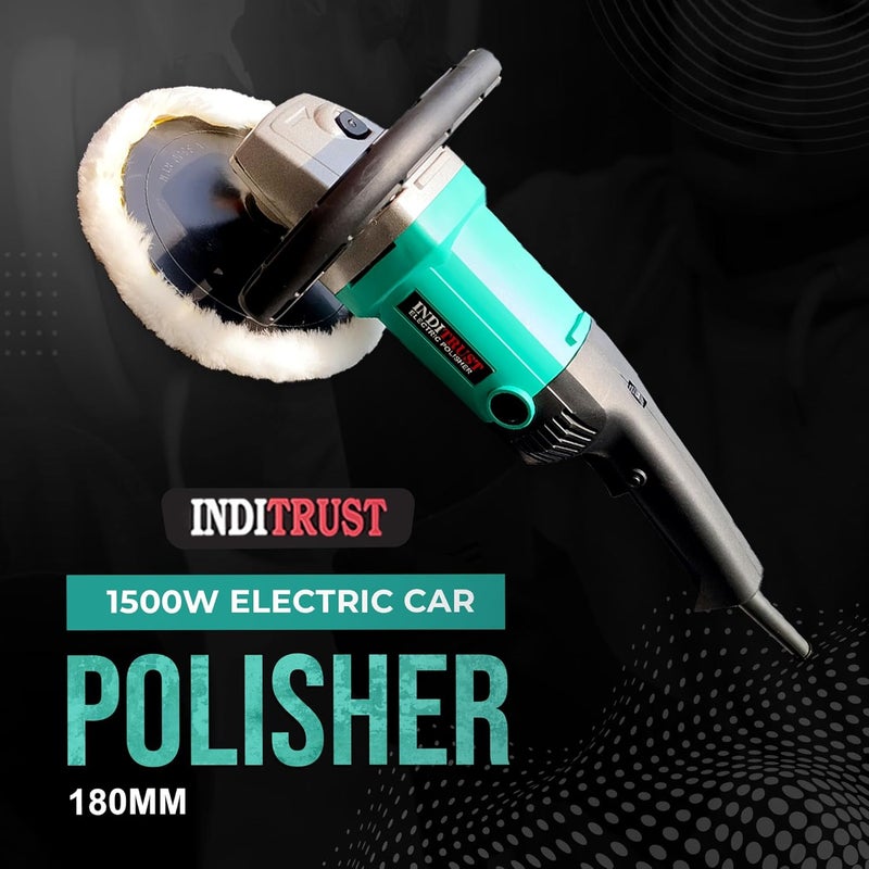 Inditrust 1500W 6 months warranty 7 Inch Electric Car Polisher Machine 6 SPEED with Backup Pad Wool pad and Buffing Pad Double Insulated With Speed Adjustment 100% Copper Winding - Image 2