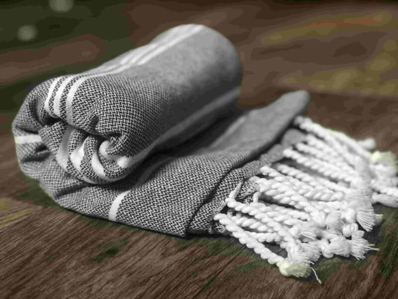 DOLCE CASA Cotton 100% Cotton Turkish Fouta Towel | Extra Large Full Size Cotton Bath Towel | Bath, Beach, Pool, Travel, Spa and Yoga | 90 x 170 cm Daily Use Shower Towel | Beach Towel (Dark Grey) - Image 2