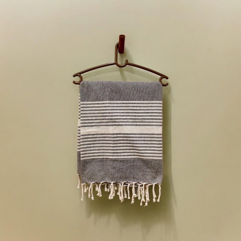 DOLCE CASA Cotton 100% Cotton Turkish Fouta Towel | Extra Large Full Size Cotton Bath Towel | Bath, Beach, Pool, Travel, Spa and Yoga | 90 x 170 cm Daily Use Shower Towel | Beach Towel (Dark Grey) - Image 3
