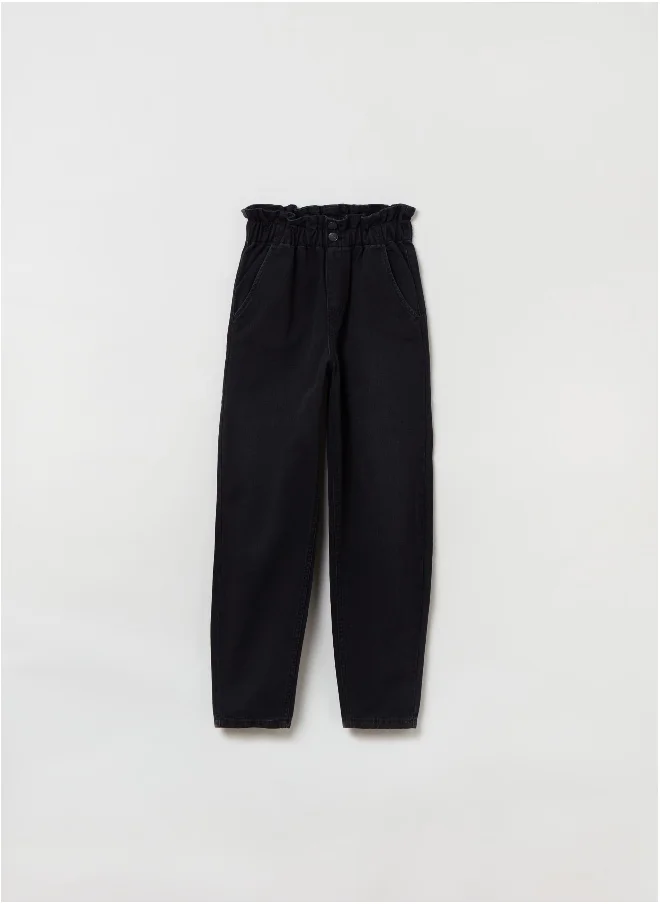 او في اس Paper bag jeans with pockets
