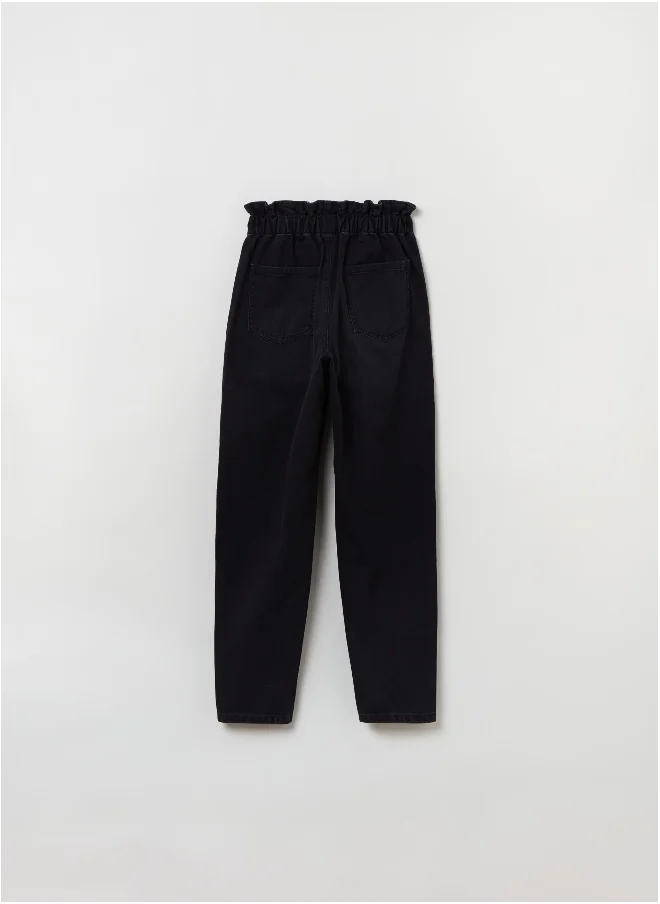 او في اس Paper bag jeans with pockets
