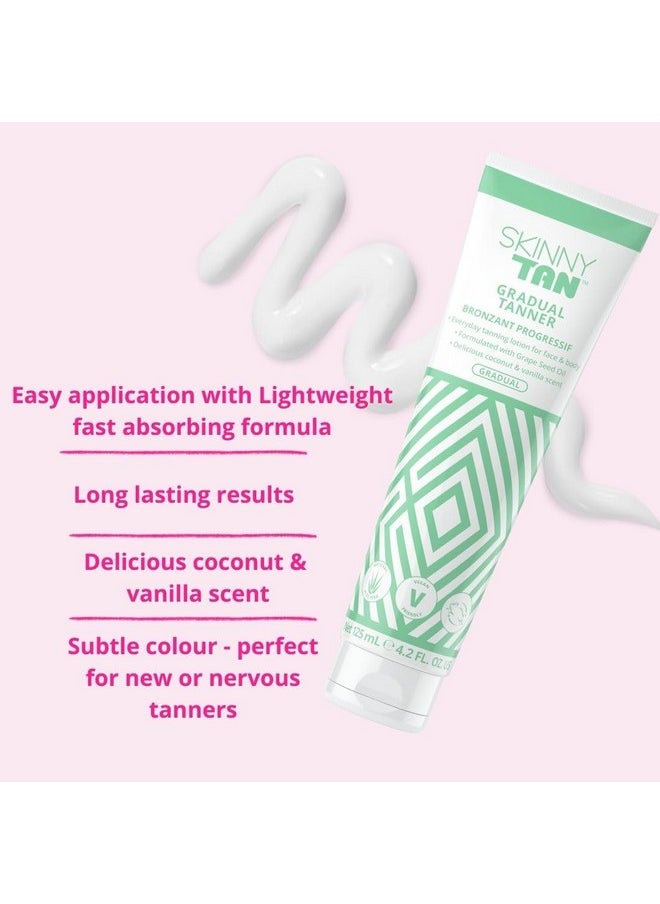 Skinny Tan Skinny Tan Gradual Tanner - Lightweight, Fast-Absorbing Formula - Delicious Coconut and Vanilla Scent - Enriched with Aloe Vera and Guarana - Nourishes and Hydrates Skin - 4.2 oz Bronzer  - Image 2