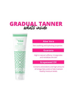 Skinny Tan Skinny Tan Gradual Tanner - Lightweight, Fast-Absorbing Formula - Delicious Coconut and Vanilla Scent - Enriched with Aloe Vera and Guarana - Nourishes and Hydrates Skin - 4.2 oz Bronzer  - Image 4