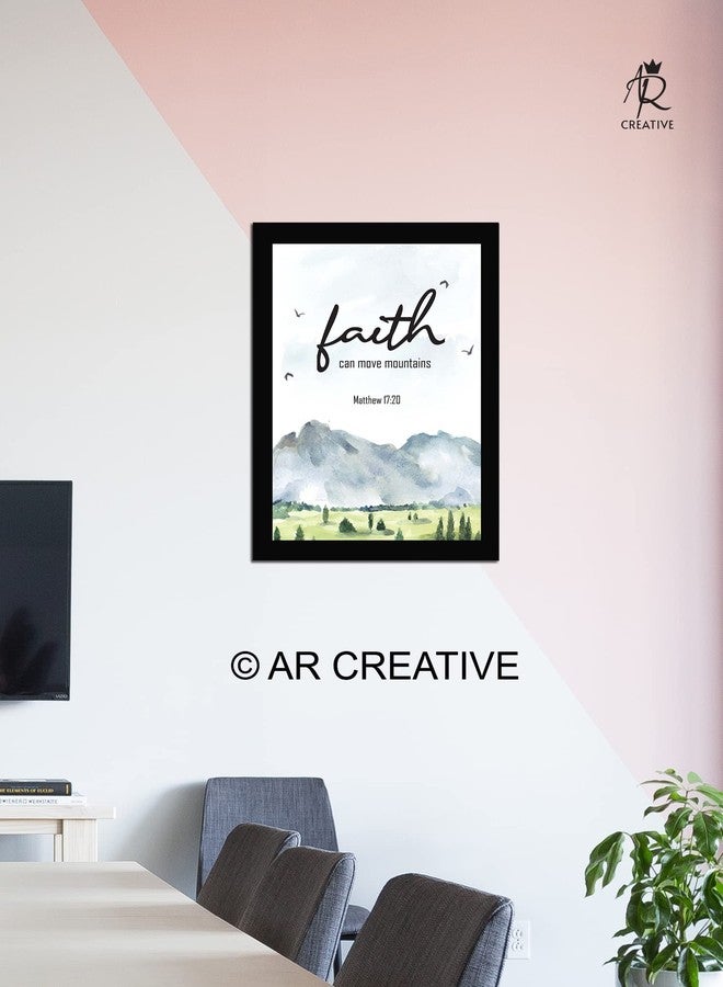 AR Creative Faith - Bible Verse Wall Photo Framed Wall Poster, Bible Quotes Print with Frame, Home, Office Decor, Bible Quotes Poster (13.6 inch x 10.2 inch) - Image 2