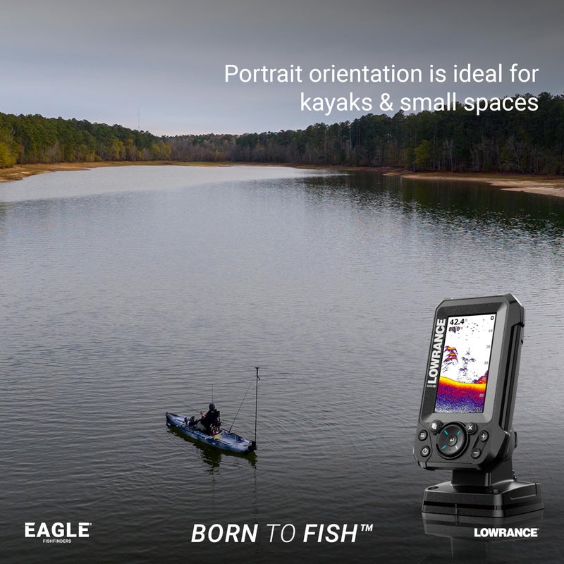 LOWRANCE لوارنس إيجل 4X كاشف الأسماك مع محول رصاصي، شاشة عمودية IPS بحجم 4 بوصات، أسود، 000-16110-001 - Image 2