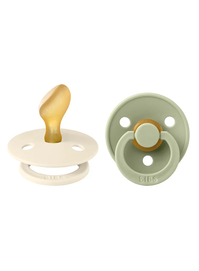 بيبس لهاية تشريحية للحلمة، عبوة من قطعتين، لاتكس، مقاس ، لون عاجي وأخضر