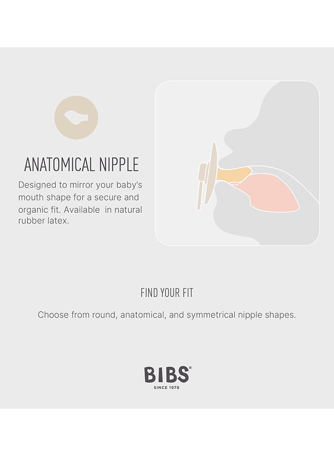BIBS Anatomical Nipple Pacifier, Colour, 2-Pack, Latex, Size 2, Ivory And Sage - Image 3