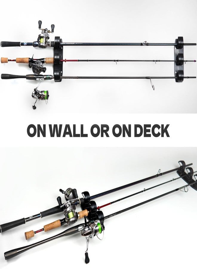 VEYWANE Fishing Rod Racks for Boat/Wall/Truck Bed, 3-Poles Storage Holders with Rubber Band Clips - Image 3