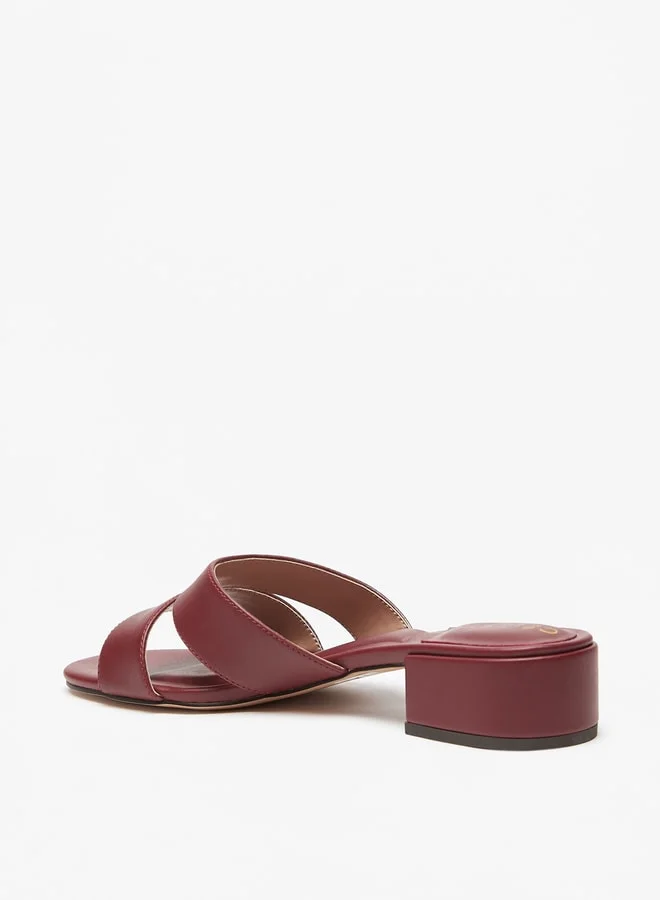 Celeste Women'S Solid Slip-On Sandals With Block Heels
