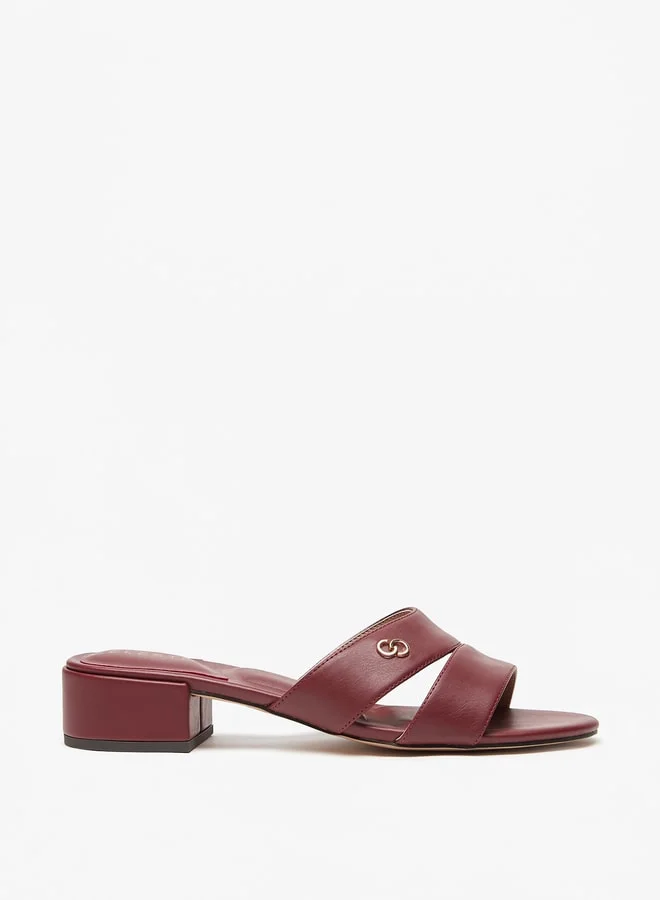 Celeste Women'S Solid Slip-On Sandals With Block Heels