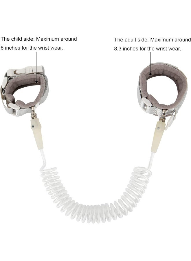 Blisstime Toddler Leash, Kid Leash Anti Lost Wrist Link with Key Lock Upgraded Baby Leash with Safety Wristband Rope for Babies Toddlers Child Kids (8.2ft/2.5m, Light Gray) - Image 3