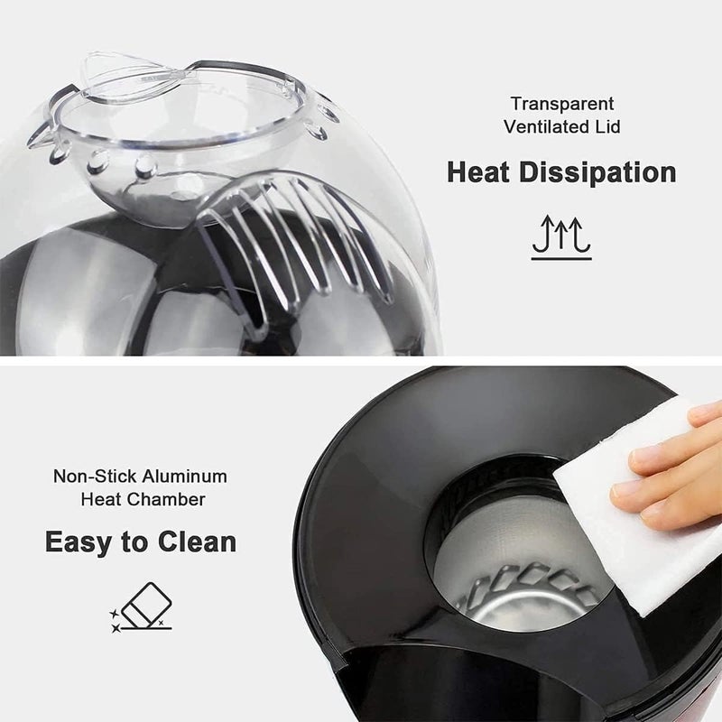 Mini Electric Popcorn Machine – Fast Hot Air Popcorn Maker, Oil-Free Healthy Cooking, Portable Design for Kitchen, Living Room, Parties, and Fun Movie Night Snacks - Image 4