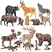 THINKBAY 16PCS Mini North American Woodland Animals Figurines Toys Realistic Jungle Wild Animal Figures with WolfBearBisonReindeerBirthday Party Favors Valentines Day Gifts for Kids - Image 2