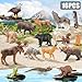 THINKBAY 16PCS Mini North American Woodland Animals Figurines Toys Realistic Jungle Wild Animal Figures with WolfBearBisonReindeerBirthday Party Favors Valentines Day Gifts for Kids - Image 4