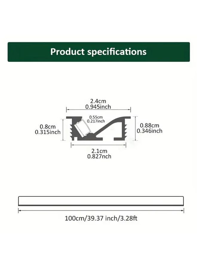 Black Aluminum 8pcs 3 3ft LED Channel Lights With White Cover For Cabinet Wardrobe - Image 4