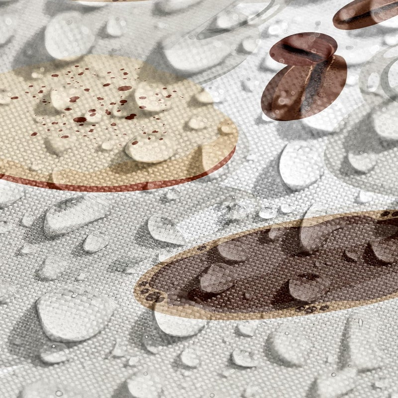 Lunarable Coffee Table Runner  Placemats Cups of Coffee Pattern with Beans Espresso and Cappuccino Drinks Illustration Set for Dining Table Decor Placemat 4 pcs  Runner 16x72 Brown Beige White - Image 4