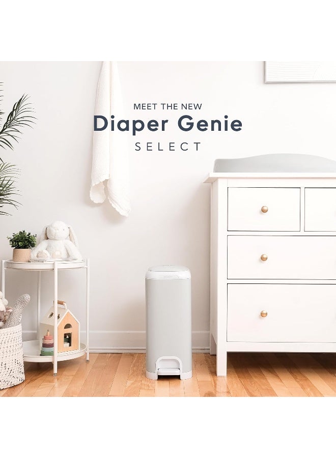 Diaper Genie Select Pail (Grey) is Made of Durable Stainless Steel and Includes 1 Starter Square Refill That can Hold up to 165 Newborn-Sized Diapers. - Image 2