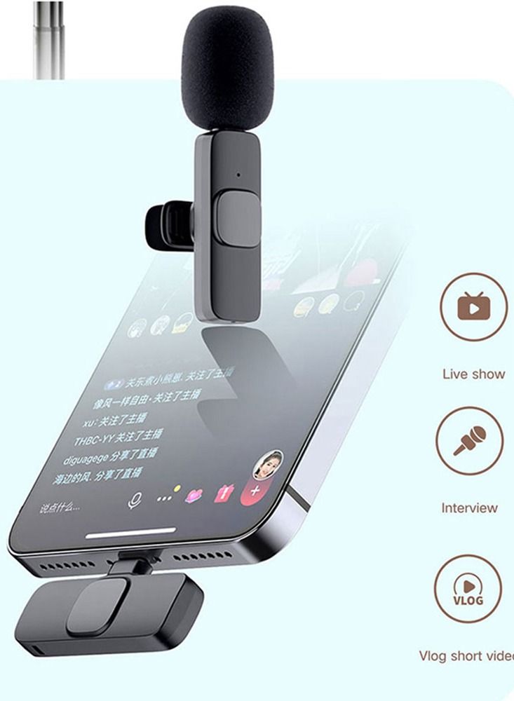 Wireless Lavalier Microphone Portable Audio Video Recording Mic For IPhone Live Game Mobile Phone - Image 3