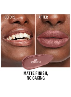 RIMMEL LONDON أحمر شفاه سائل يدوم طويلاً ميجا مات 709 بدون حمالات  - Image 5