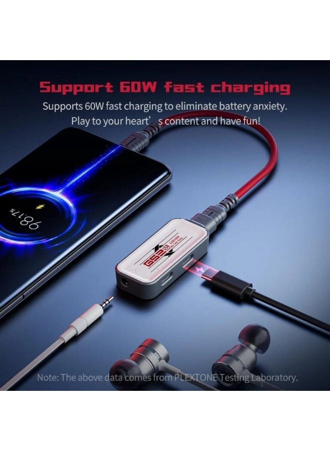 Plextone G52 Type-C 3 in 1 Adapter 2 Type-C Ports and 3.5mm Headphone Jack with Interchangeable Cable 60W High Definition Fast Charging Adapter - Image 5