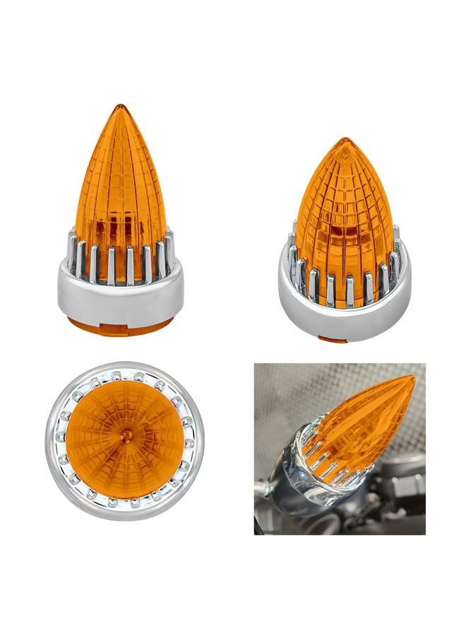 FATECIM 2" Bullet Turn Signal Light Supersonic Replacement Amber Lenses Covers for Softail Street Road Glide Fat boy Sportster Dyna Deluxe Bikes Snap On repl. OEM# 68973-00 Chrome Bezel - Image 4