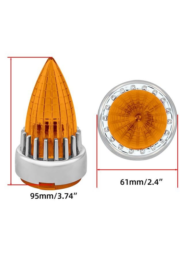 FATECIM 2" Bullet Turn Signal Light Supersonic Replacement Amber Lenses Covers for Softail Street Road Glide Fat boy Sportster Dyna Deluxe Bikes Snap On repl. OEM# 68973-00 Chrome Bezel - Image 2