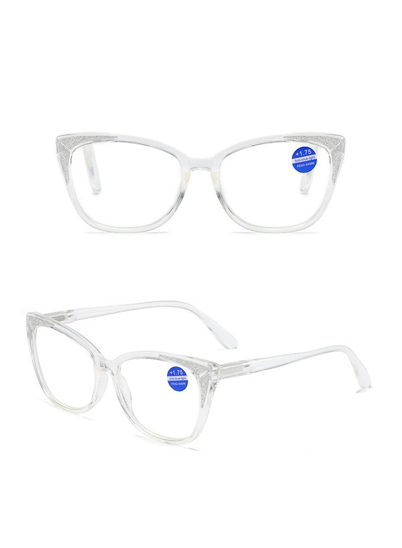 Booma Opticals NAOMI-C7 +3.00 Reading Glasses for Women, +3.0 Presbyopia Magnification Eyeglasses, Lightweight, Stylish Clear Transparent Cat Eye Frame, Computer Eyestrain Relief - Image 3
