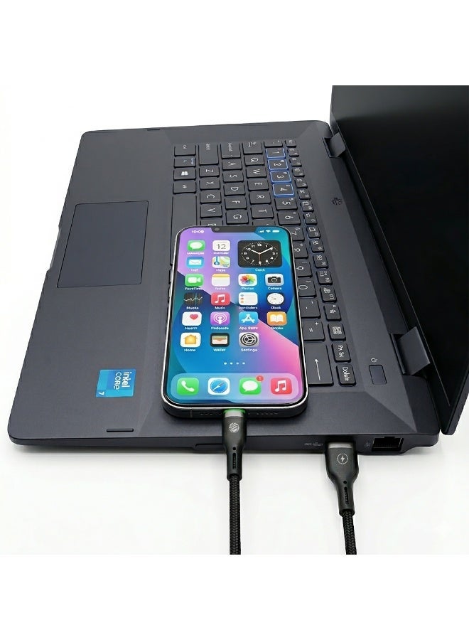 FIFTH ELEMENT NEXA 1m USB-A to USB-C Nylon Cable, 27W Fast Charging with Smart Auto Power-Off & LED Indicator – Black - Image 5