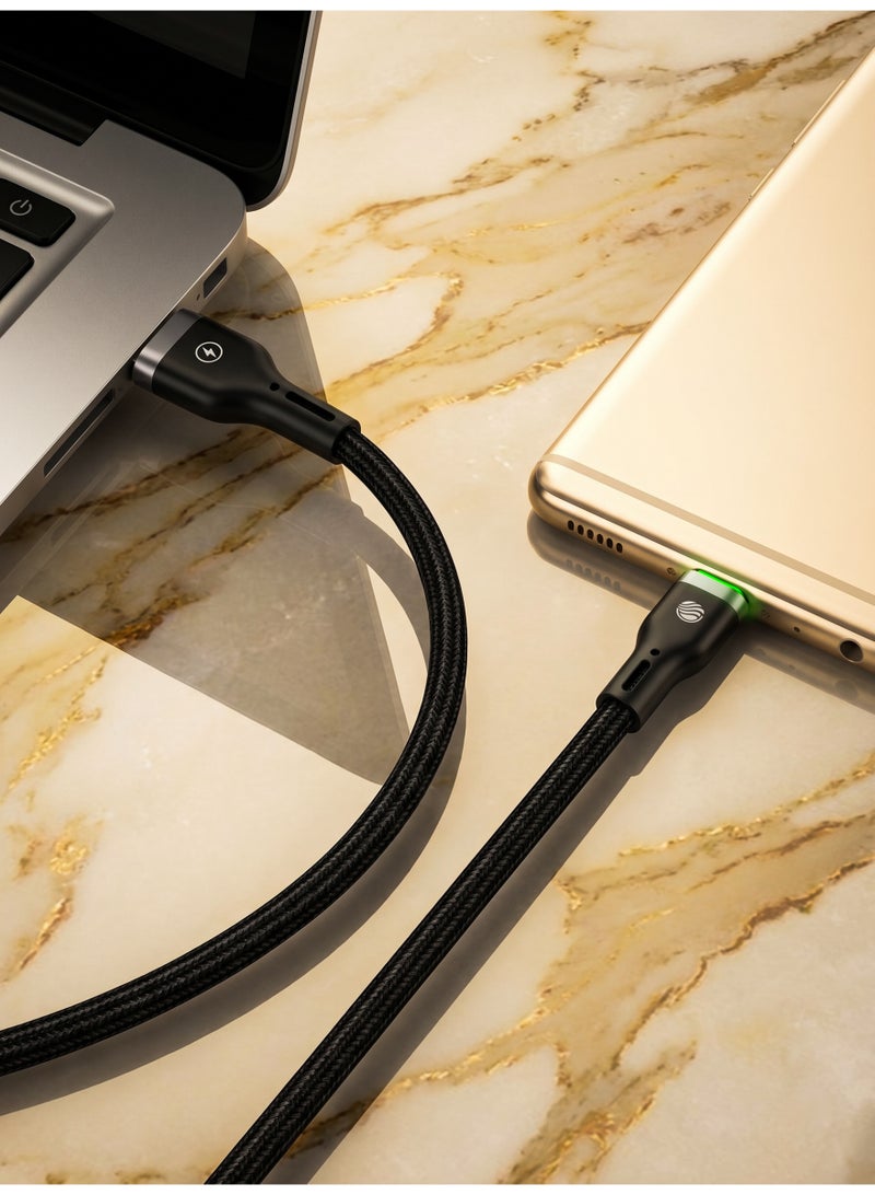 فيفث إيليمنت كابل FIFTH ELEMENT NEXA بطول 1 متر من USB‑A إلى USB‑C يدعم الشحن السريع بقدرة 27 واط مع ميزة الإيقاف التلقائي الذكي ومؤشر LED – اللون الأسود - Image 3
