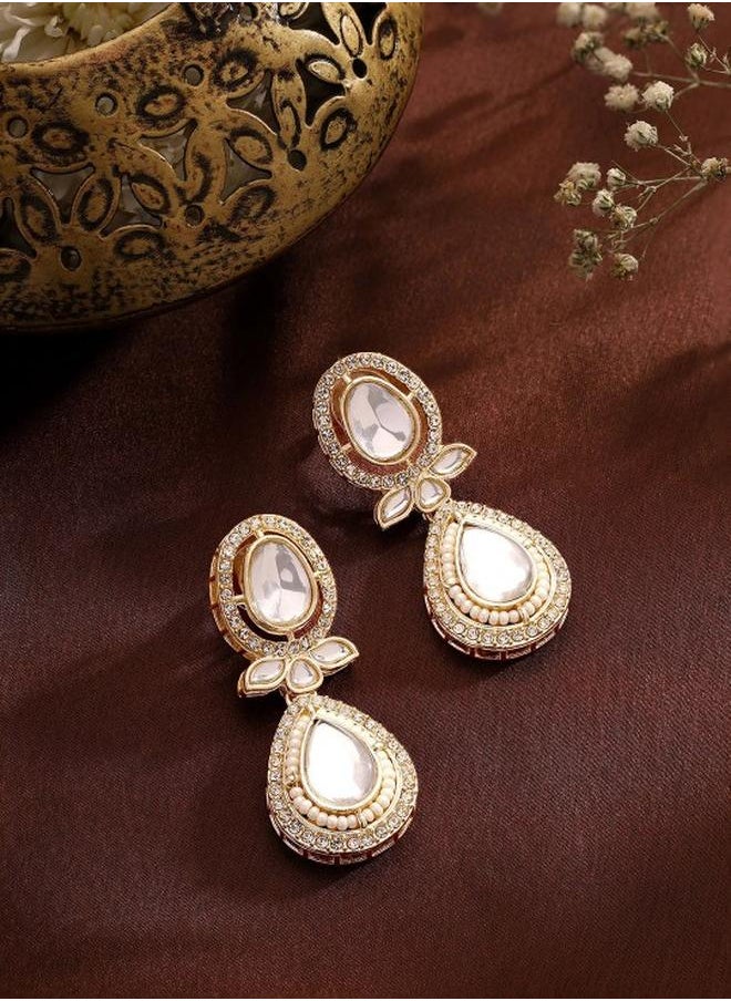 Priyaasi Elegant Women Brass Earrings with pattern and secured with Post and Back closure and styled in ideal for Western moments — a must-have for your statement wardrobe.  - Image 1