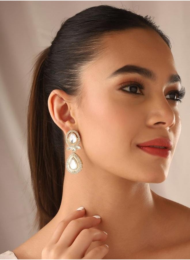 Priyaasi Elegant Women Brass Earrings with pattern and secured with Post and Back closure and styled in ideal for Western moments — a must-have for your statement wardrobe.  - Image 4
