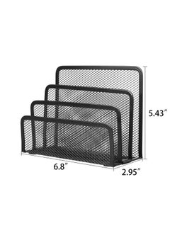 wishacc Desk Mail Organizer Small File Holders Letter Organizer Metal Mesh Document/Filing/Folders/Paper Organizer For Desktop  - Image 2