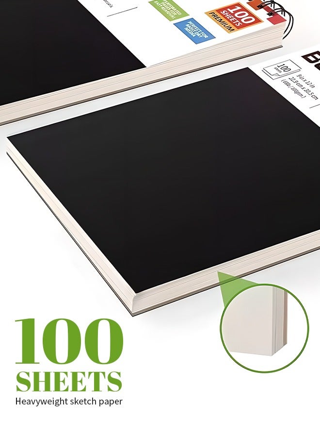 100 Sheets SketchBook, Sketch Pad with Metal Coil Binding, Easy to Tear 100g/68lb Sketch Paper, Suitable for Colored and Graphite Pencils, Charcoal, Oil Pastels - Image 4