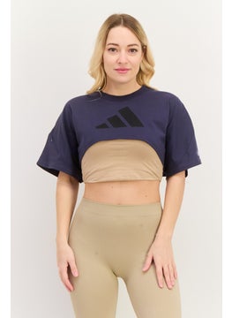 Adidas Women Sportswear Fit Short Sleeves Outdoor Top, Navy  - Image 1