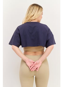 Adidas Women Sportswear Fit Short Sleeves Outdoor Top, Navy  - Image 3