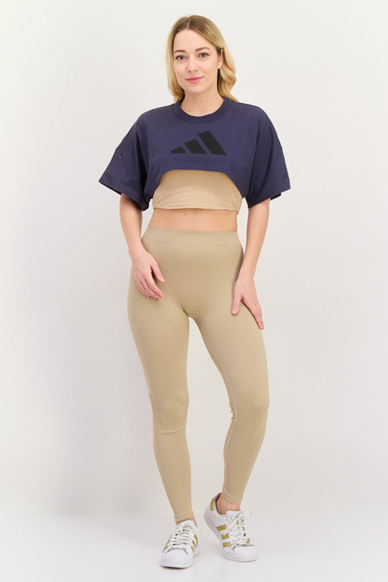 Adidas Women Sportswear Fit Short Sleeves Outdoor Top, Navy - Image 4