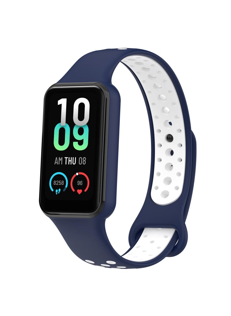 1 قطعة حزام ساعة لساعة Redmi Band 2/Xiaomi Band 8 Active، أزرق/أبيض - Image 2