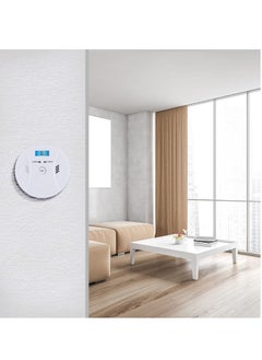 NIBEMINENT Combination Smok and Carbon Monoxide Detector Alarm Digital Display for Travel Home Bedroom Kitchen 9V Battery Operated White  - Image 4
