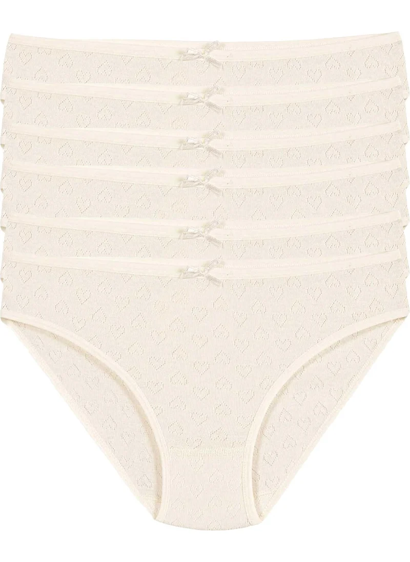 Yıldız Çamaşır Yıldız Laundry 6-Piece Cotton Women's Jacquard Heart Bikini Panties Q3575