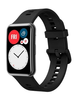 Generic Silicone Band For Huawei Watch Fit. Strap Watch Band For Huawei Watch Fit Wristband Replace Bracelet (Black)  - Image 1