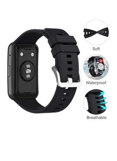 Generic Silicone Band For Huawei Watch Fit. Strap Watch Band For Huawei Watch Fit Wristband Replace Bracelet (Black)  - Image 3
