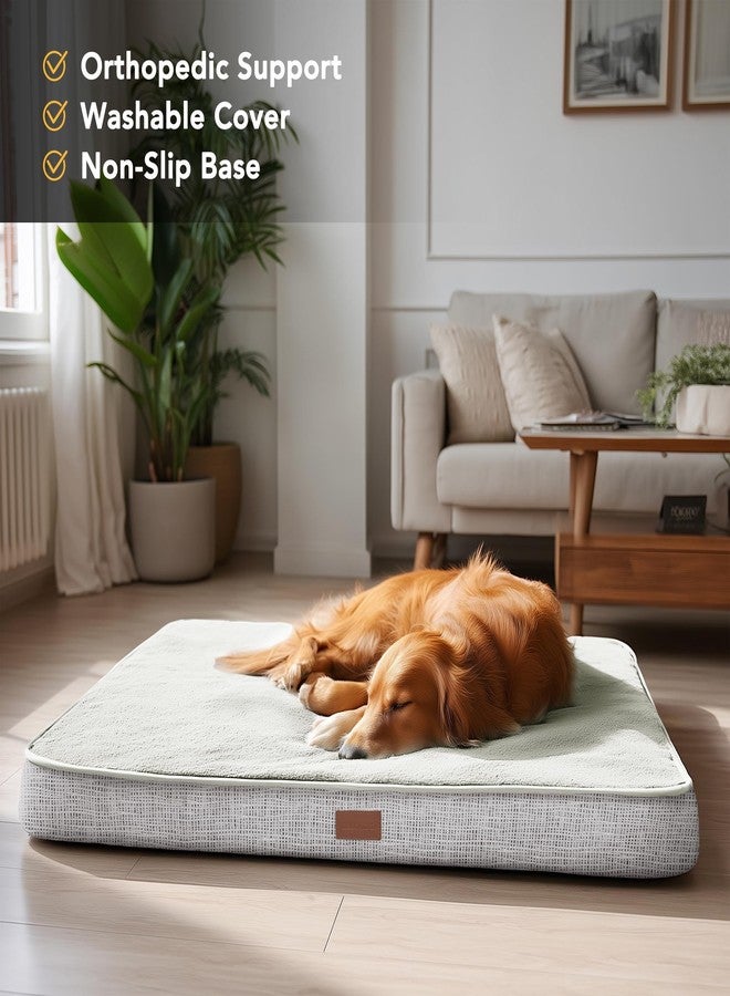 Deconovo Orthopedic Dog Bed for Medium & Large Dogs - Supportive Memory Foam with Washable Cover, Non-Slip Base - Comfort for Senior, Arthritic & Active Pets, White, 44" Lx32 Wx3 Th - Image 2