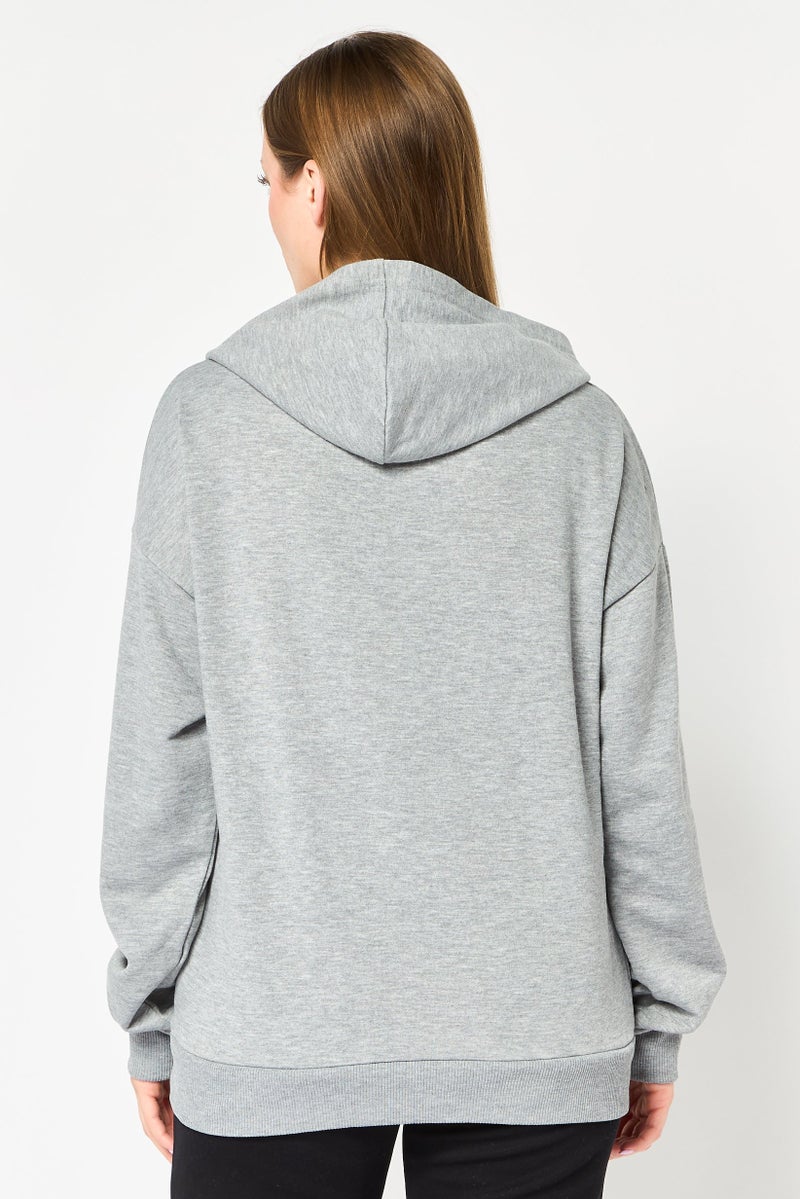 Hummel Women Sportswear Fit Long Sleeve Outdoor Hoodies, Grey - Image 4