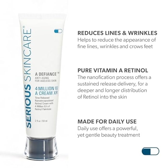 Serious Skincare Retinol Cream For Face - Vitamin A Cream XR Premium Moisturizer - Anti-Aging - Day & Night - Reduce Fine Lines & Wrinkles - For Radiant Skin 2 Fl. Oz. - Image 2