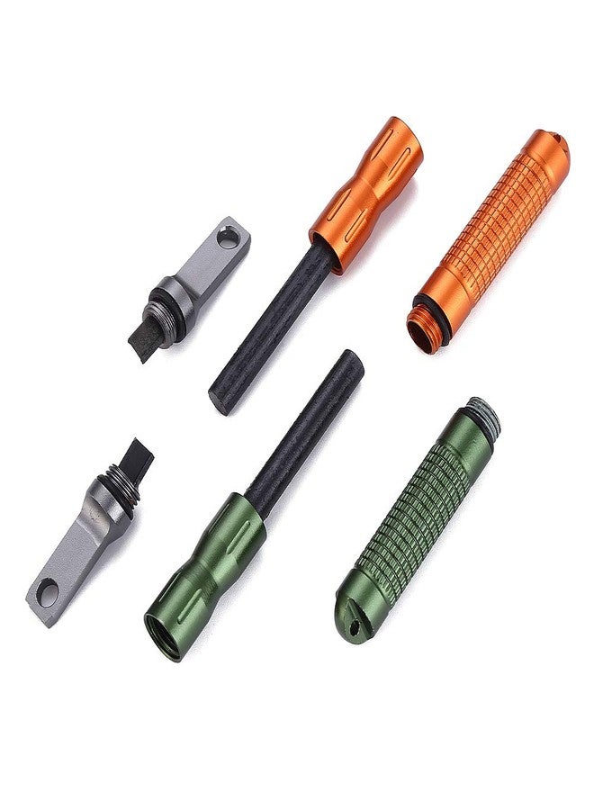 DOSMAMZ 2PCS Compact Fire Starter with Scraper Striker, Replaceable Threaded Ferro Rod Flint Fire Steel Magnesium Rod, an Essential Part for EDC, Emergency Survival Kits, Camping, Hiking, Bush-Craft - Image 3