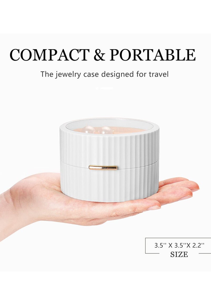SOLARAE Jewelry Storage Box,portable Travel Jewelry Box Transparent Visible 2 Layers Display Box Ring, Earring, Necklace, Bracelet Organizer Jewelry Box (white) - Image 2