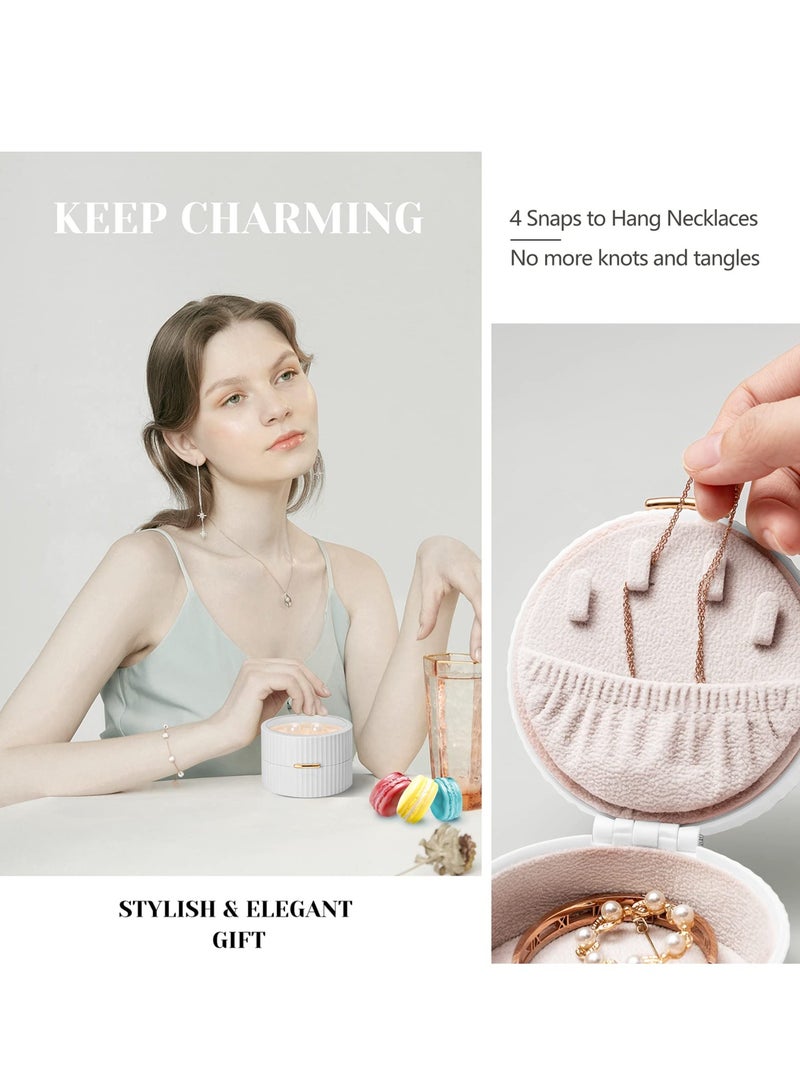 SOLARAE Jewelry Storage Box,portable Travel Jewelry Box Transparent Visible 2 Layers Display Box Ring, Earring, Necklace, Bracelet Organizer Jewelry Box (white) - Image 4